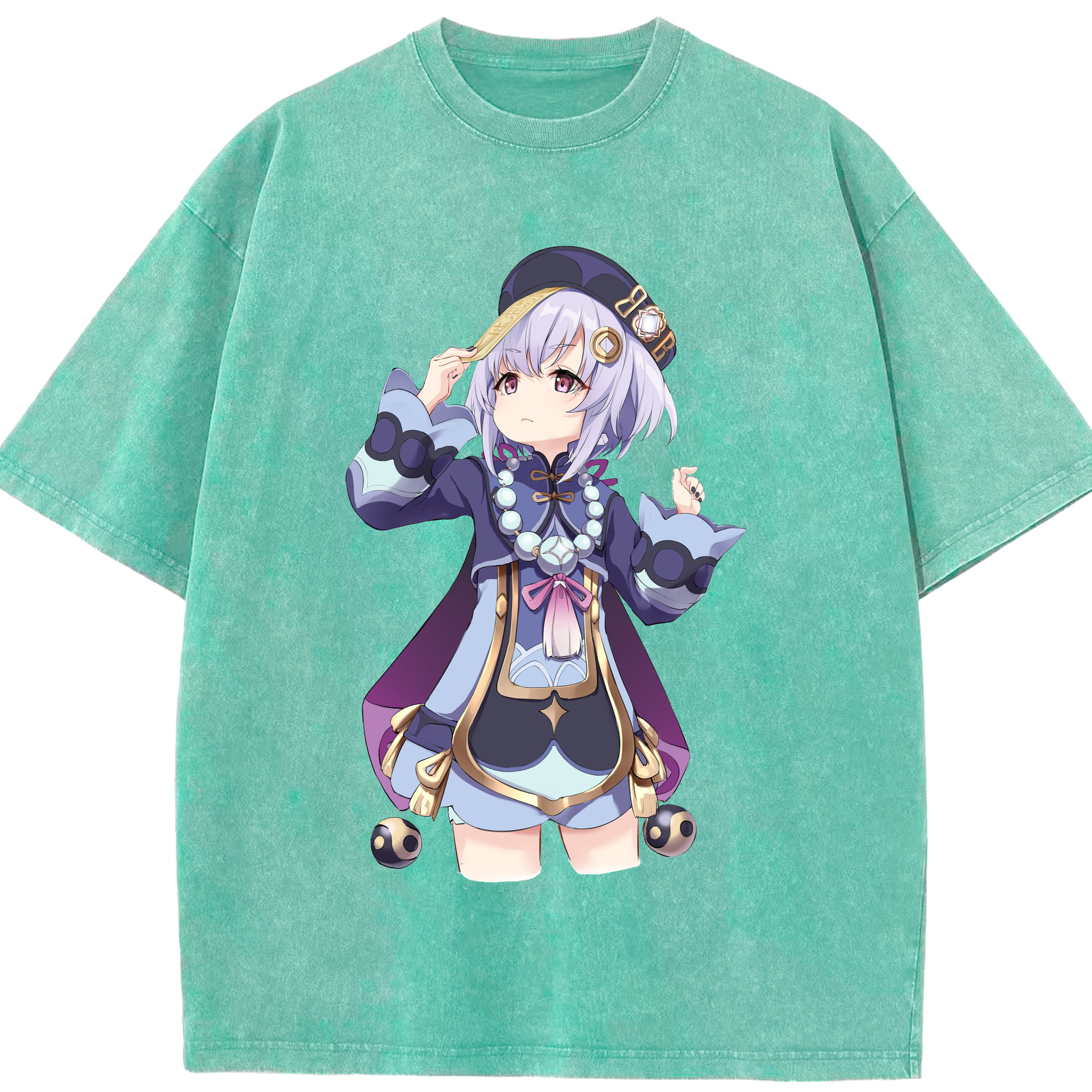 げんし神 七七 なな  genshin Nana 綿100% ヴィンテージ風 半袖Tシャツ（フロントプリント）
